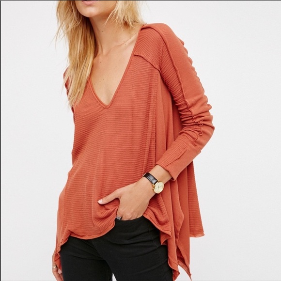 We The Free Tops - We The Free Oversized Burnt Orange Thermal